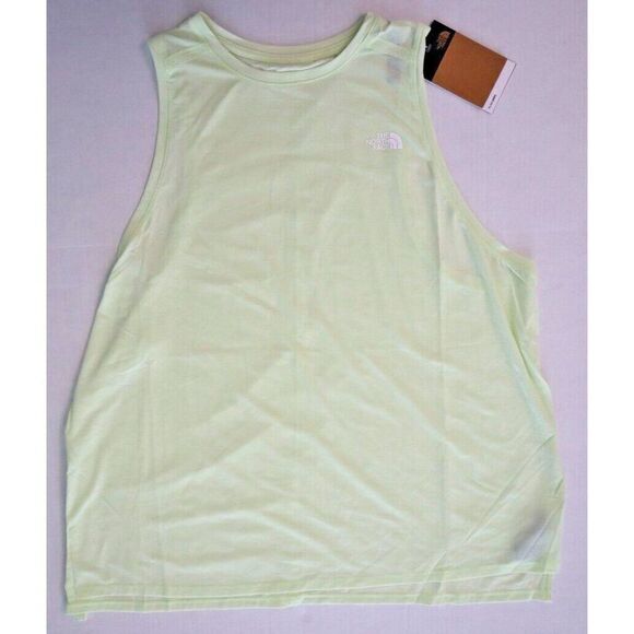 The North Face Women's Sz 2X Lime Cream Heather Wander Slitback Tank Top - Picture 9 of 13